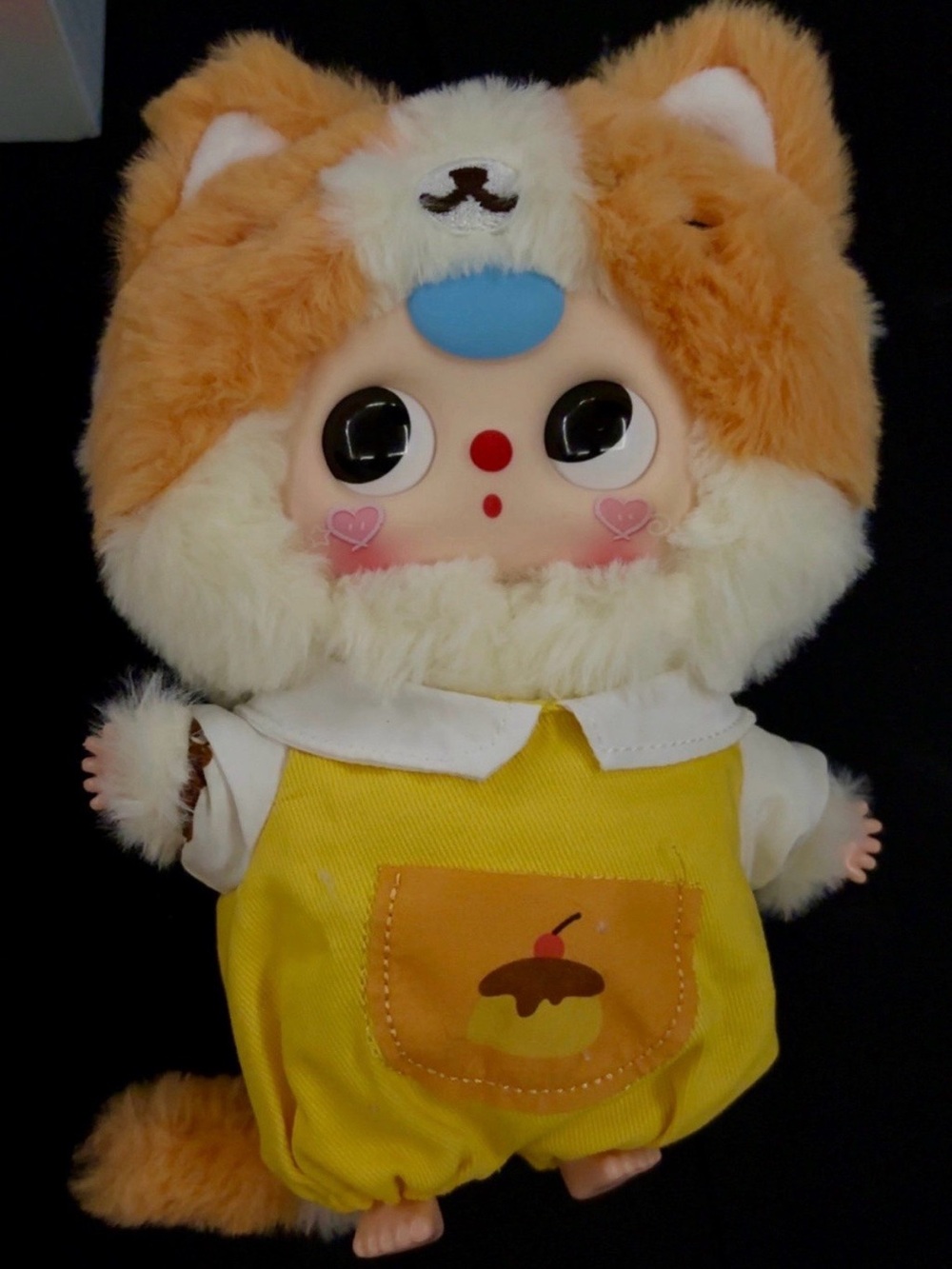 Plush Cat Hooded Pet Doll in Orange, White & Yellow